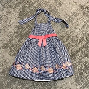 NWOT girls Rare edition checkered, open back dress. Size 12 months.